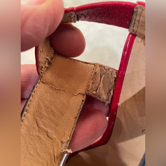 Diva Lounge Patriotic Red White & Blue ankle strap platform high heels Sz 7 - Picture 9 of 9